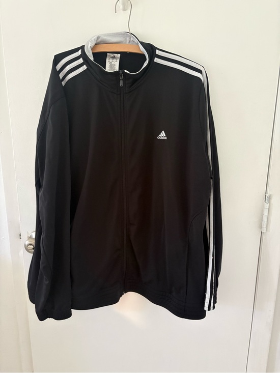 adidas Jackets & Blazers - adidas Black Track Jacket with White Stripes